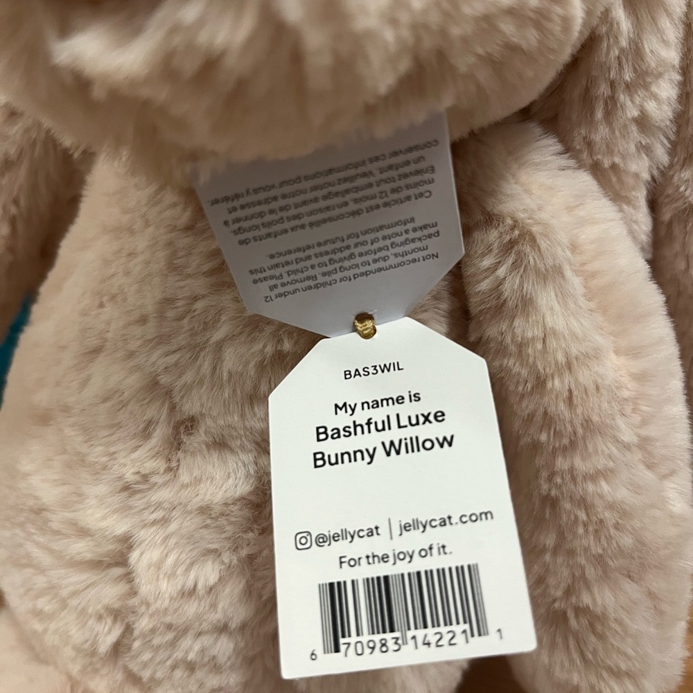 Jellycat Authentic Bashful Luxe Bunny Willow - Medium Size - New with tag - Picture 3 of 5